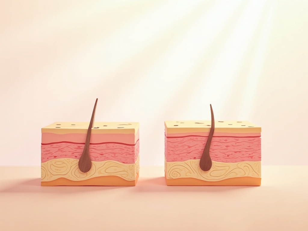 minh hoạ collagen dưới da khoẻ vs suy giảm do thuốc lá