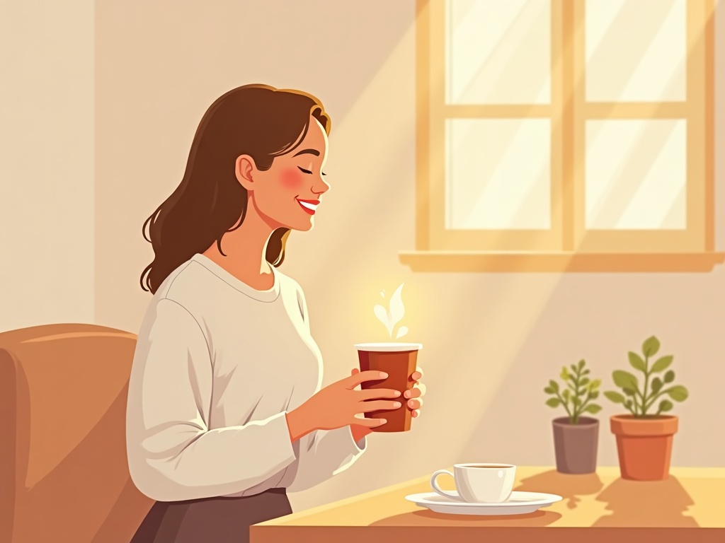 người cầm ly nước ấm như một điểm tựa trong tình huống xã hội