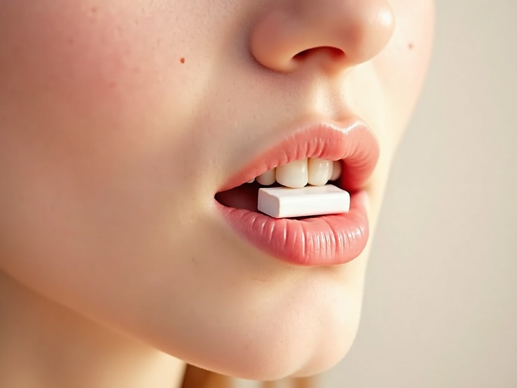 minh hoạ kỹ thuật nhai-ngậm kẹo nicotine đúng cách