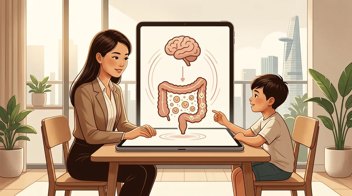 Sơ đồ trục não ruột và hệ vi sinh vui vẻ